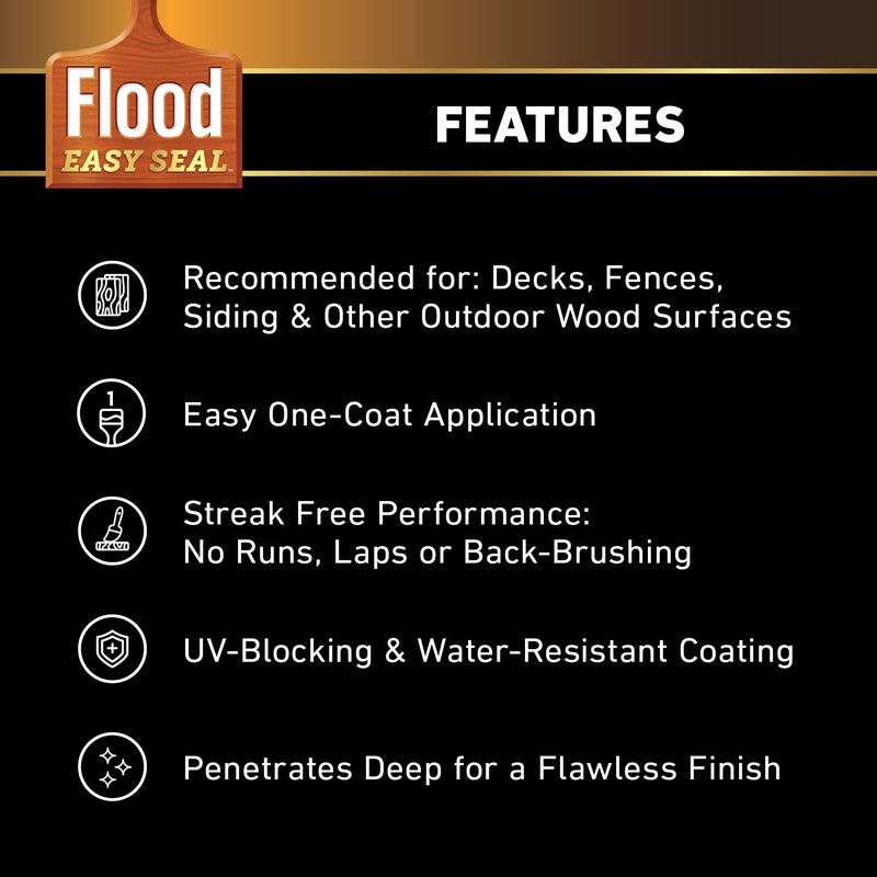 Flood Easy Seal 1 gal. Pecan Semi-Transparent Exterior Wood Finish - Image 3